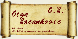 Olga Macanković vizit kartica